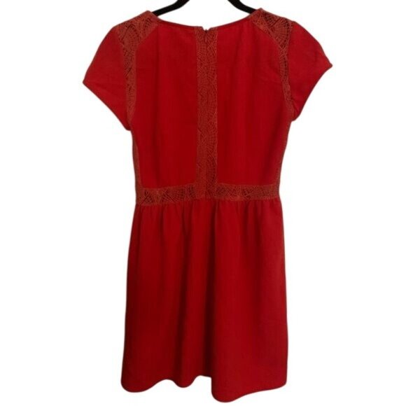 Pins And Needles Red Lace Trim Short Sleeve Dress Size 4 Polyester/Nylon Womens - Picture 10 of 11